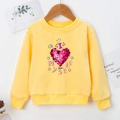 Лозунг Повседневный Свитшоты для девочек Shein