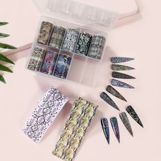 10 рулонов наклейка для ногтей со змеиным узором Shein