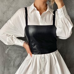 Майка из искусственной кожи без блузы Shein