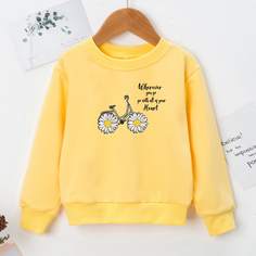 Со цветочками Повседневный Свитшоты для девочек Shein