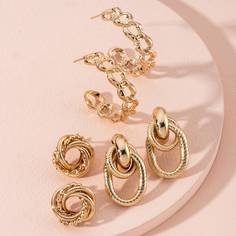 3 пары серьги в форме цепи Shein