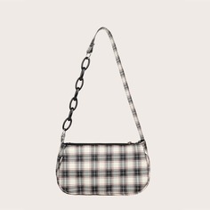 Сумка-багет в клетку Shein