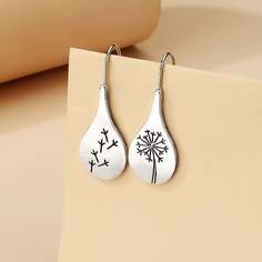 Металлические серьги с узором одуванчика Shein