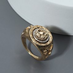 Мужское кольцо в форме льва Shein