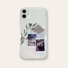 Прозрачный чехол для iPhone с принтом Shein