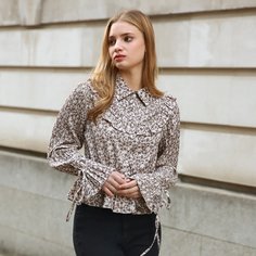 с оборками цветочный Бохо Блузы Shein