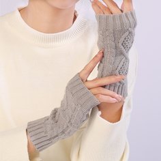 Вязаные перчатки без пальцев Shein