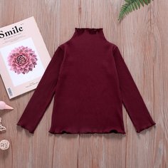 Футболка с воротником-стойкой для девочек Shein