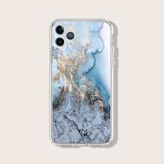 Чехол для iPhone с мраморным узором Shein