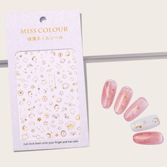 1 лист наклейка для ногтей с узором луны и звезды Shein