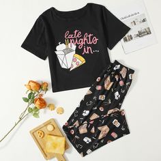 Лозунг милый Пижама Shein