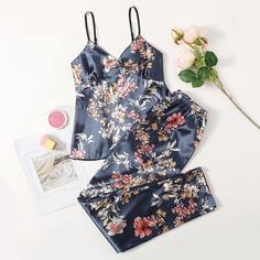 Цветочный принт Элегантный Комплект пижамы Shein