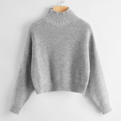 Вязаный джемпер с высоким вырезом Shein