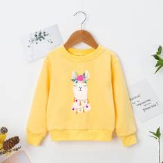 Свитшот с мультипликационным принтом для девочек Shein