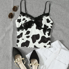 Слинг-топ с кружевной отделкой Shein