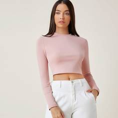 Однотонная короткая футболка Shein