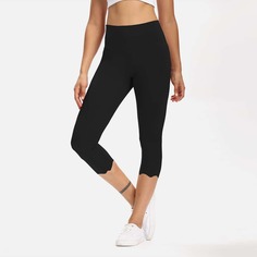 с фестонами Одноцветный Спортивные леггинсы Shein
