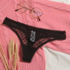 Сетчатые трусики с рисунком сердца Shein
