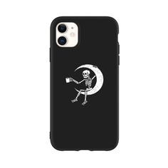 Чехол для iPhone с узором луны и черепа Shein