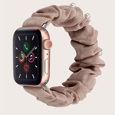 38/40mm ремешок для iWatch в форме резинки для волос с искусственными жемчугами Shein