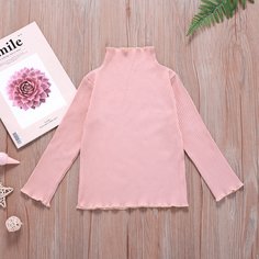 Футболка с воротником-стойкой для девочек Shein