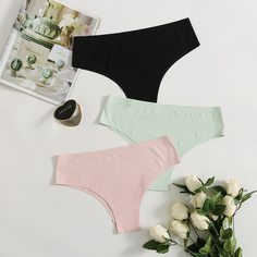 Бесшовные трусики 3шт Shein