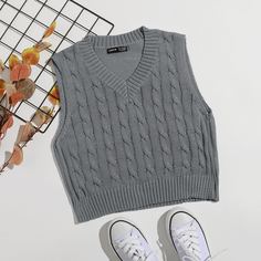 Трикотажный свитер-жилет Shein