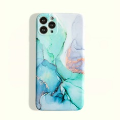 Чехол для iPhone с мраморным принтом Shein