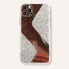 Блестящий чехол для iPhone с текстовым принтом Shein
