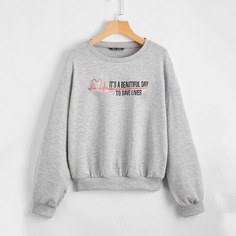 Лозунг Повседневный Свитшоты Shein