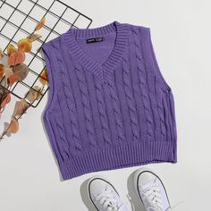 Трикотажный свитер-жилет Shein