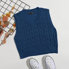Трикотажный свитер-жилет Shein