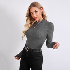 Вязаный топ в рубчик Shein