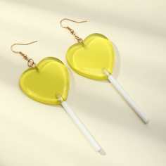 Серьги-подвески с леденцем на палочке в форме сердечка Shein