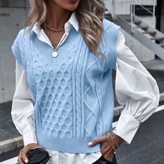 Однотонный трикотажный жилет Shein