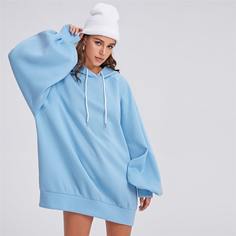 на кулиске Ровный цвет Повседневный Свитшоты Shein