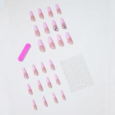 24шт накладные ногти, 1 лист лента и 1шт пилочка для ногтей Shein