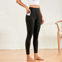 с карманами Одноцветный Спортивные леггинсы Shein