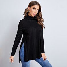 Футболка с разрезом Shein