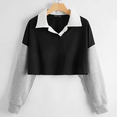 Контрастный цвет Повседневный Свитшоты Shein
