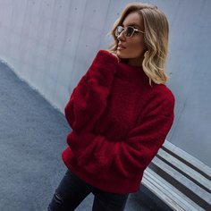 Плюшевый свитшот с высоким воротником Shein