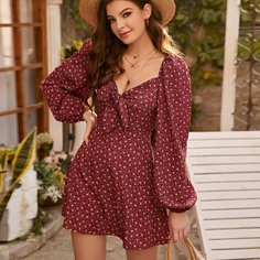 узел цветочный Бохо Платья Shein