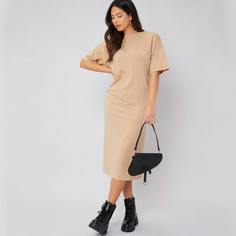 Однотонное платье-футболка Shein