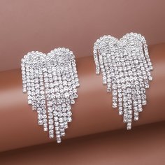 Серьги-подвески с бахромой и стразами Shein