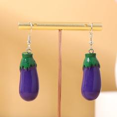 Серьги-подвески с баклажаном Shein