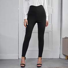 Застежка Одноцветный Повседневный Брюки Shein