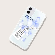 2шт прозрачный чехол для iPhone с принтом бабочки Shein