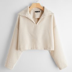 Вязаная короткая футболка оверсайз Shein