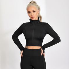 на молнии Одноцветный Спортивные куртки Shein