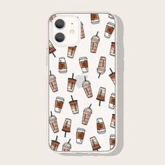 Чехол для iPhone с принтом кофе Shein